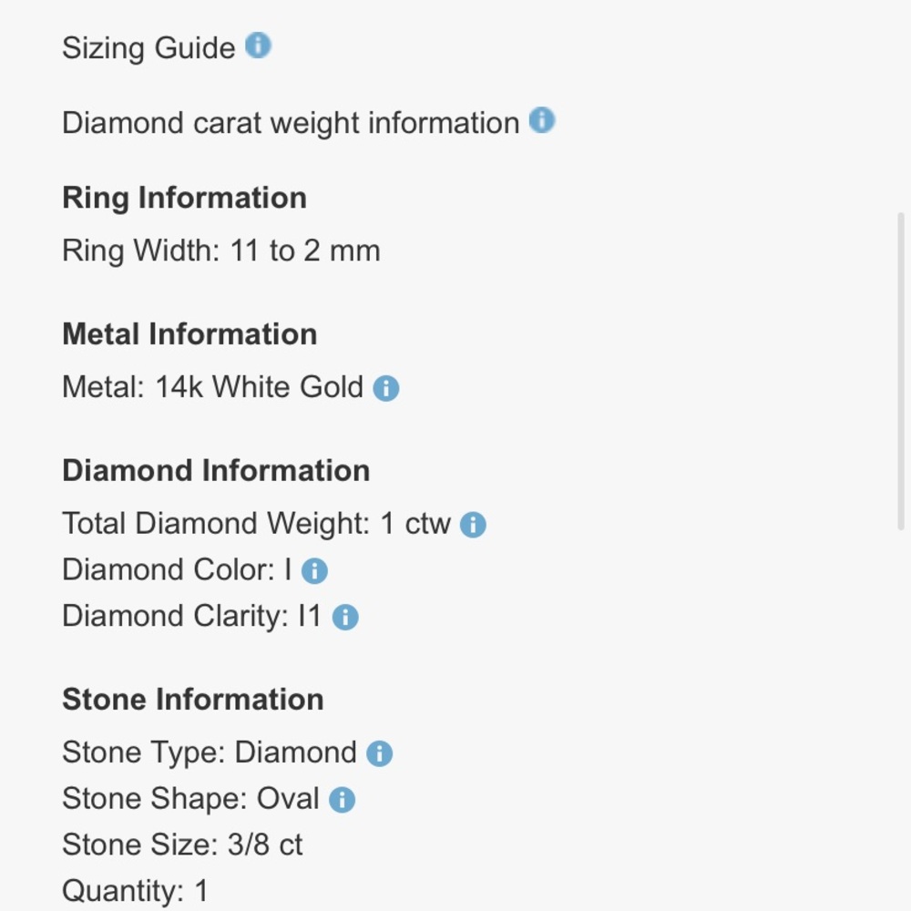 1ctw diamond engagement ring and wedding band